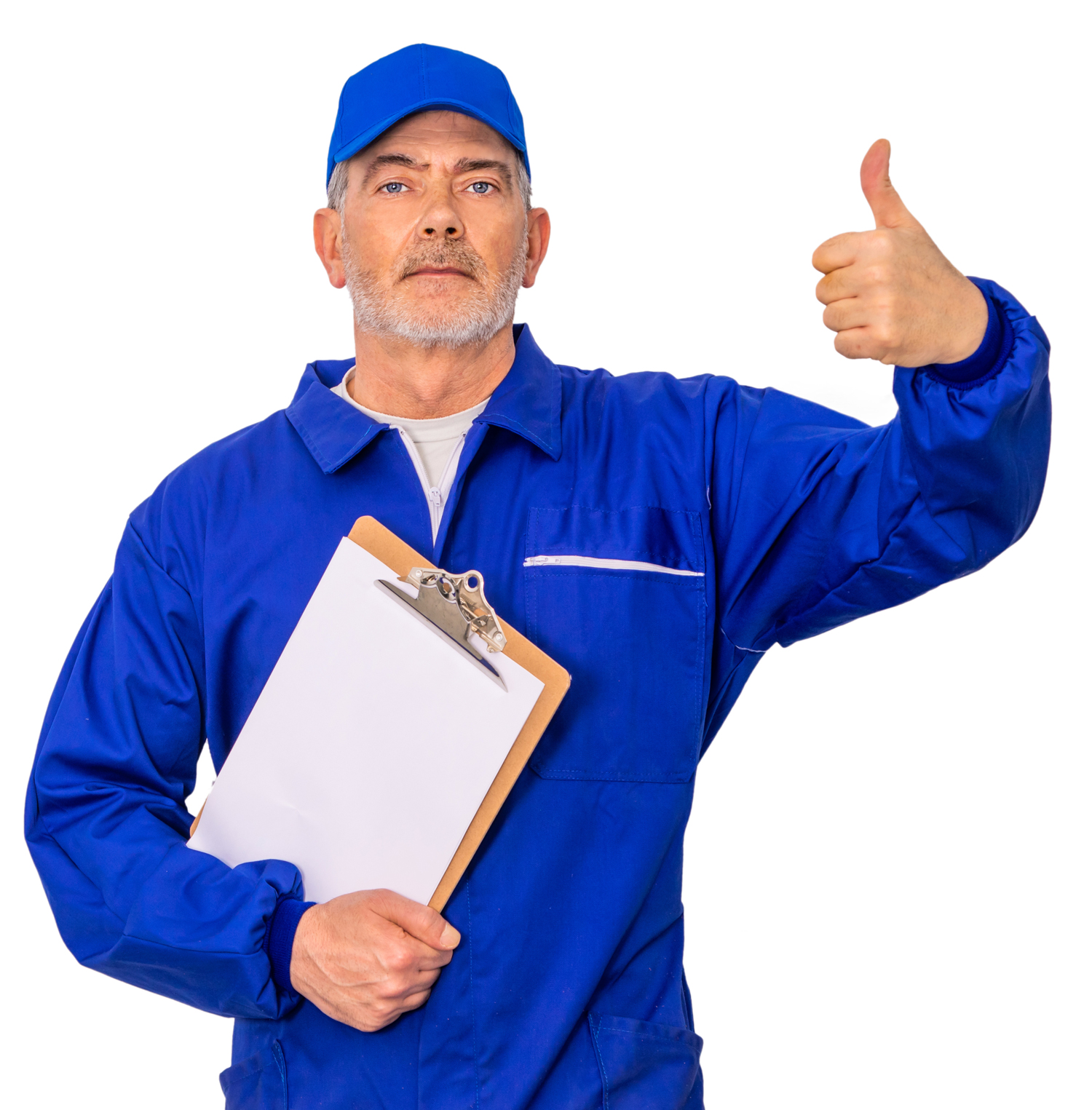 Professional commercial cleaning supervisor standing tall