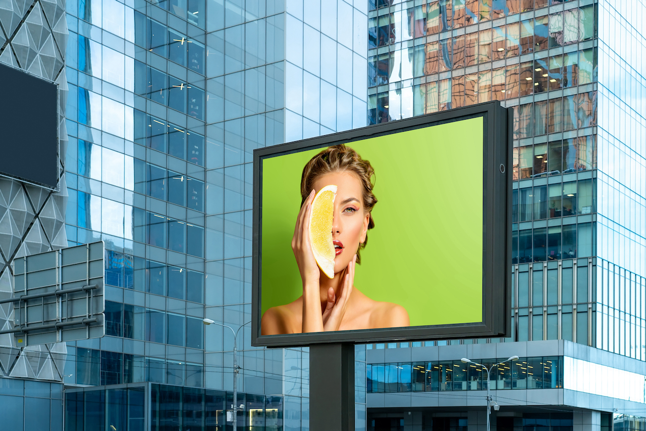 Giant advertising led screen in buildings