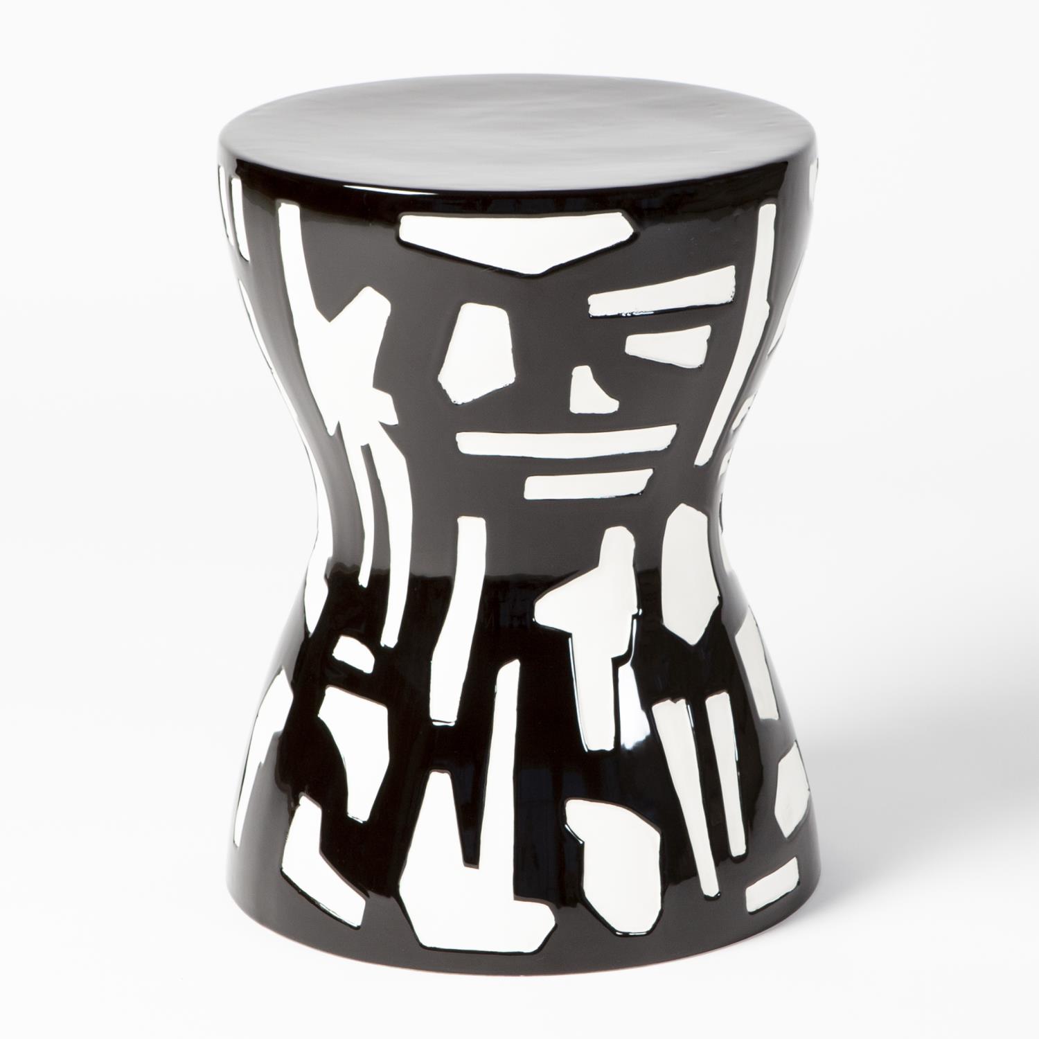 Banca Abstract stool black white 1