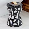 Banca Abstract stool black white 2