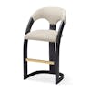 Silla alta Delia bar stool ebony cerused muslin