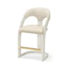 Silla alta Delia counter stool antique white milk eather