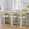 Silla alta Delia counter stool antique white milk eather 2