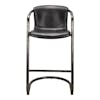 Silla alta Freeman barstool onyx black leather m2