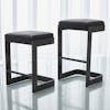 Silla alta Regan high barstool wblack leather graphite