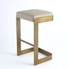 Silla alta Regan high barstool wivory leather antique brass 2