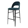 Silla alta Roger barstool teal velvet 2