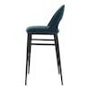 Silla alta Roger barstool teal velvet 3