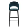 Silla alta Roger barstool teal velvet 4