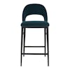 Silla alta Roger counter stool teal velvet