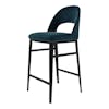 Silla alta Roger counter stool teal velvet 2