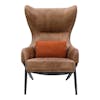 Silla ocasional Amos leather accent chair apoen road brown