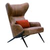 Silla ocasional Amos leather accent chair apoen road brown 2